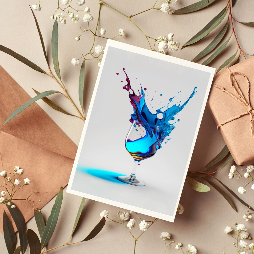 Printable Wine Glass Wall Art, Wine Glass Art for Stylish Décor for Restaurant, Bar or Kitchen ...