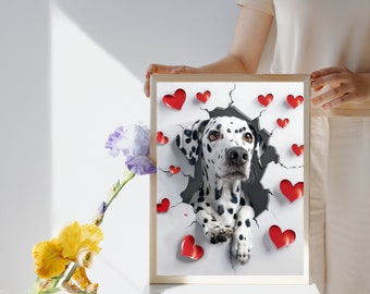 Dalmation Dog wall art . Dog Wall Art ( Stylized 3D effect) , Dog Mom gift, dog dad Gift, Dog lover Gift, Digital Download
