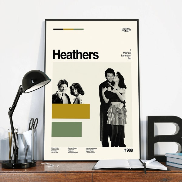 Heathers Retro Vintage Poster - Cartel de película retro - Impresión de arte minimalista - Inspiración vintage - Arte de mediados de siglo - Arte de pared - Regalos para él