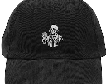 Gorro de pana bordado con esqueleto de médico, gorro médico divertido, regalo médico