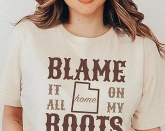 Camiseta com mapa de Utah, estado de Utah, camiseta unissex para shows de música country, presentes de Moab, Utah, nativo de Salt Lake City, West Valley City, estilo faroeste