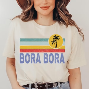 BORA BORA Beach T-shirt, Summer Family Vacation Outfit, French Polynesian Honeymoon Souvenir