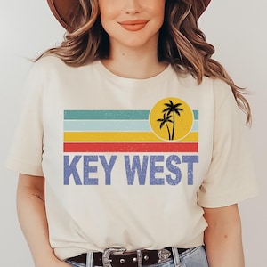 T-shirt KEY WEST, zomershirt familie strand, vakantie uniseks T-shirt Florida vakantie, huwelijksreiscadeau, T-shirt zonnige dagen, personalisatie beschikbaar