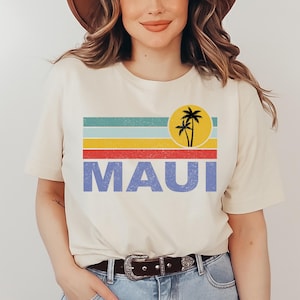 MAUI T-shirt, Summer Family Vacation Shirt, Hawaii's Beach Tee, Aoha State Souvenir, Hawaiian Brithday Gift, Personalization Available