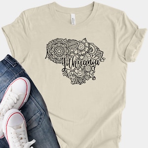 Lithuania Map T-Shirt, Boho Mandala, Lithuanian Gift