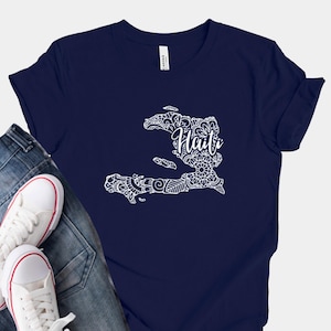 Haiti Map T-Shirt, Haitian Flag Day, Mandala Design