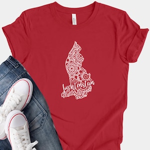 Liechtenstein Map T-Shirt, Boho Mandala Design, Vaduz Castle Souvenir