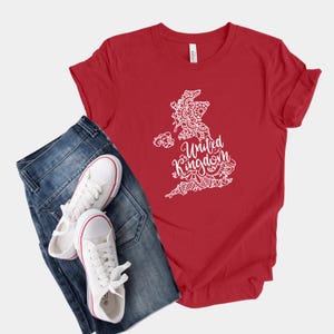 Camiseta com mapa do Reino Unido, camiseta Boho Hippie Mandala, camiseta da Grã-Bretanha, férias na Inglaterra, lembrança da Escócia e do País de Gales, raízes da Irlanda do Norte