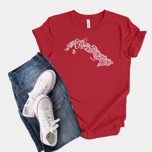 Cuba Map Shirt, Havana Souvenir, Boho Hippie Mandala T shirt, Salsa dancing Tee, Cuban Beach Shirt, Latina Pride Outfit, Caribbean Trip