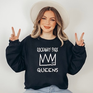 Sudadera ROCKAWAY BEACH Queens, suéter unisex New York Queens, suéter Rockaway Beach Crown, suéter Queens N.Y., distrito de la ciudad de Nueva York