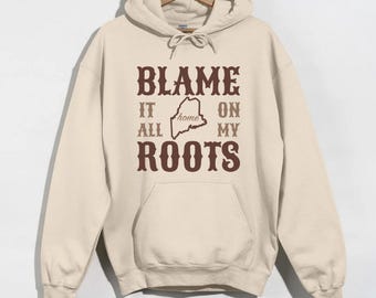Felpa con cappuccio MAINE Map, Pine Tree State, maglione Portland ME, felpa con cappuccio Native, Lewiston Roots, Bangor Native, souvenir Biddeford