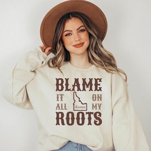 Sweat-shirt IDAHO Map, The Gem State, Vêtements unisexes, Pull Boise, Meridian Roots, Nampa Native