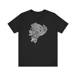 Kaartshirt Ecuador, T-shirt Boho Hippie Mandala, Quito-souvenir, Ecuadoraans verjaardagscadeau, Guayaquil-vakantie, Latina AF
