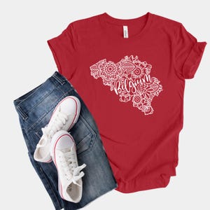 Belgien Karte Shirt, Boho Hippie Mandala Tshirt, Antwerpen Souvenir, Belgisches Geburtstagsgeschenk, Brüssel Urlaub, Louvain Wurzel, Belgien Fußballfan