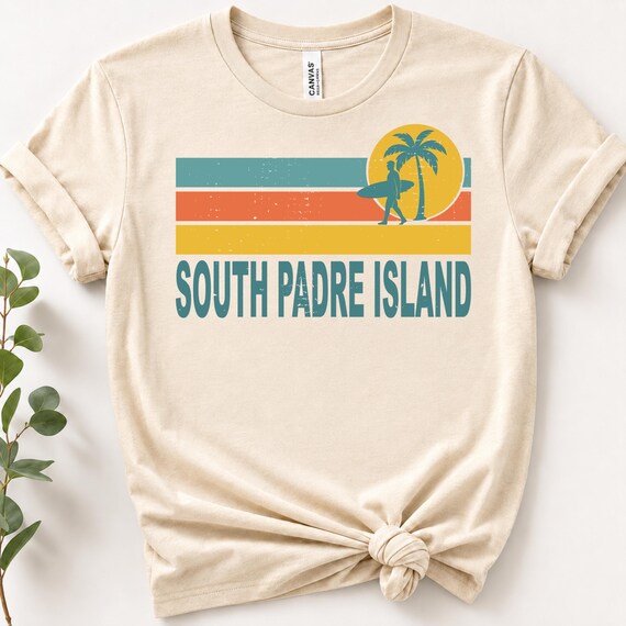 South Padre Island T-Shirt, Retro Surf Tee, Texas Beach T-Shirt