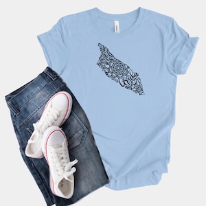 Aruba Map Shirt, Boho Hippie Mandala T-shirt, One Happy Island, Aruban Birthday Gift, Oranjestad Souvenir Tee, Caribbean Beach Outfit