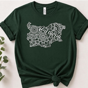 Bulgaria Map Shirt, Boho Mandala Tee, Bulgarian Gift