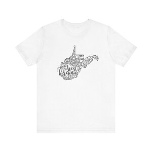 West Virginia Map T-Shirt, Mountain State Shirt, Boho Hippie Mandala T-Shirt, Charleston Holy City Native, Outdoor Outfit, Spieltag Tshirt