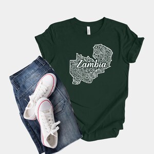 Sambia Mandala Map T-Shirt, Afrikanisches Pride Boho Hippie T-Shirt