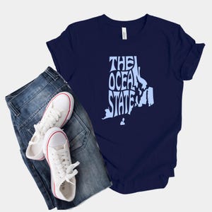 Chemises d'état de Rhode Island, t-shirt d'état d'océan, t-shirt de carte d'état de Rhode Island, cadeaux de voyage de Rhode Island, chemise de maison de Rhode Island