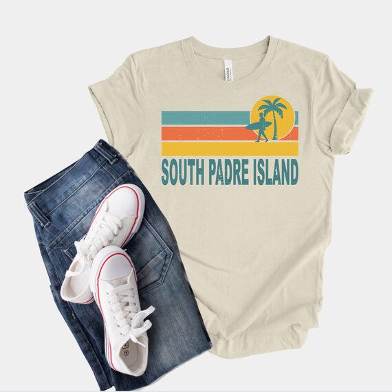 South Padre Island T-Shirt, Retro Surf Tee, Texas Beach T-Shirt