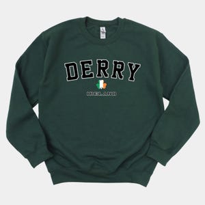 DERRY Ireland Collegiate Varsity Crewneck Unisex Sweatshirt, Irish Pride, Saint Patrick Shirt