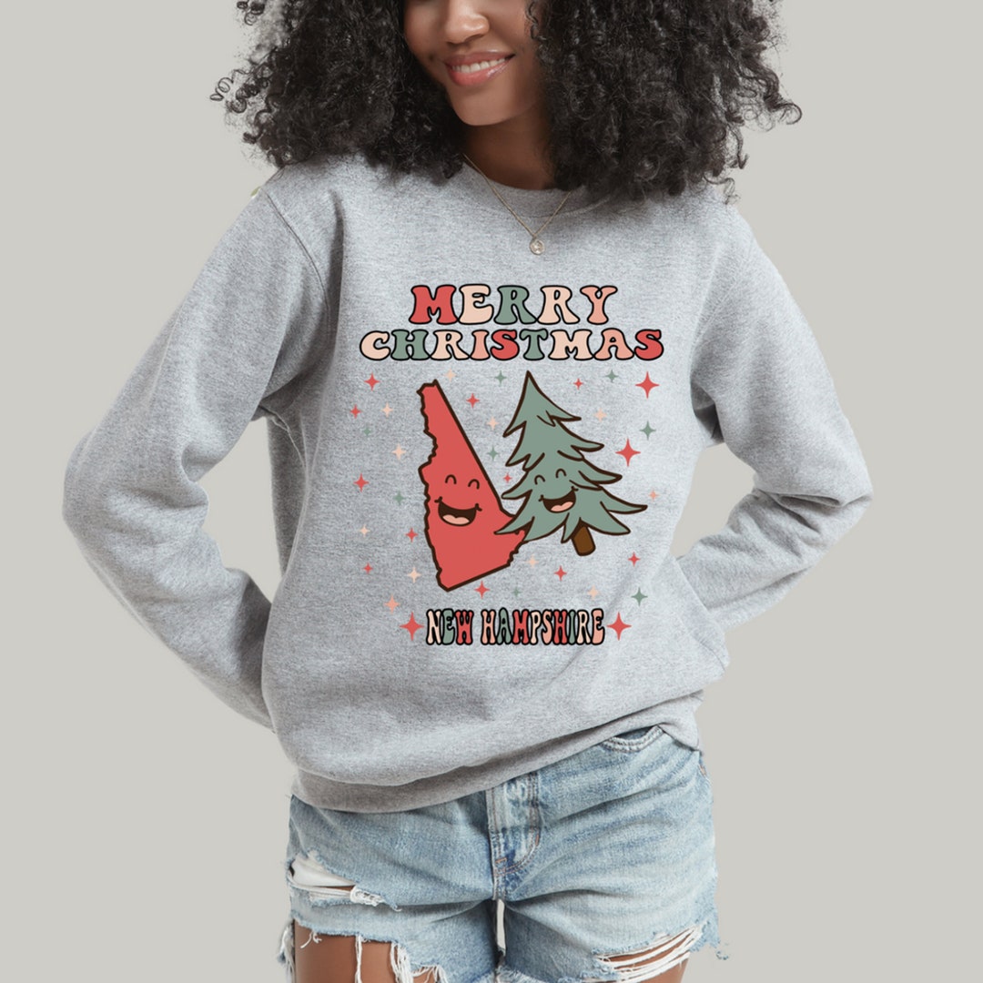 MERRY CHRISTMAS New Hampshire Vintage Sweatshirt New Etsy