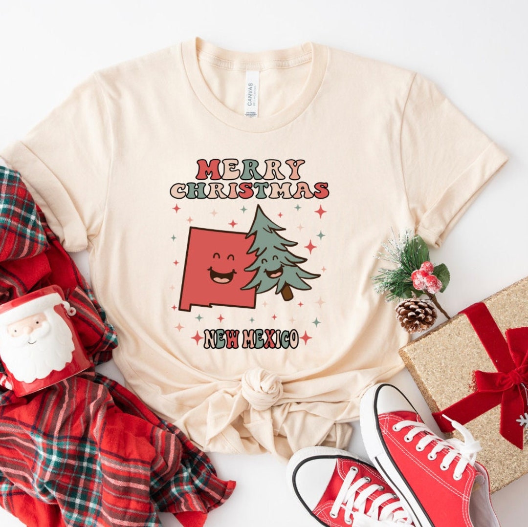 MERRY CHRISTMAS New Mexico Vintage Shirt, New Mexico Pride Tee, Groovy
