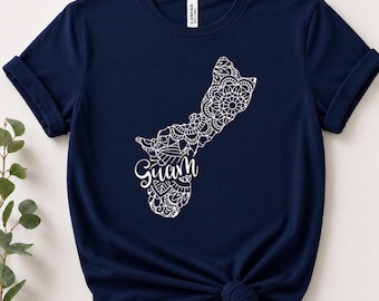 Maglietta con mappa di Guam, stile isola boho, regalo Guahan