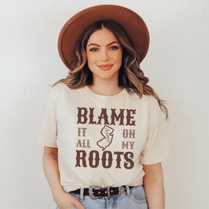 Chemise carte du NEW JERSEY, T-shirt de concert de musique country, The Garden State, T-shirt autochtone du NJ, tenue western, T-shirt de la côte est