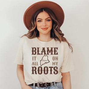 Chemise carte du MAINE, t-shirt unisexe concert de musique country, t-shirt le pin, cadeaux Portland MA, souvenir de Lewiston, tenue western