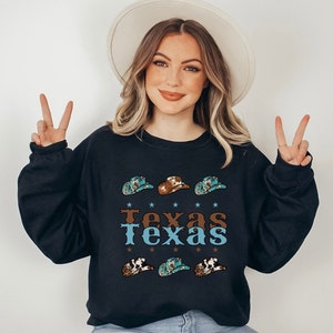 TEXAS Home State Sweatshirt, Texas Cowboy Hat Sweater, Texas Pride Crewneck, Lone Star State Tee, Western Sweatshirt, Country Music Sweater