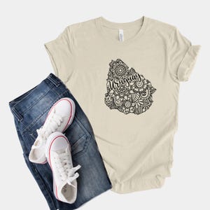Camiseta Uruguay Map, Camiseta Boho Hippie Mandala, Camiseta Montevideo, Regalo de Cumpleaños Uruguayo, Recuerdo de Ciudad de la Costa, Nativo de Maldonado