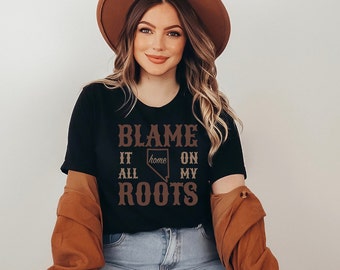 NEVADA Home State T-shirt, The Silver State, Blame It On My Roots, Nevada Native Shirt, Nevada Western Cowgirl Tee, Born In Nevada