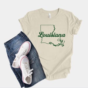 Vintage Louisiana State Outline T-Shirt, Retro Script Louisiana Tee for Locals, Souvenir, and Southern Pride Gift