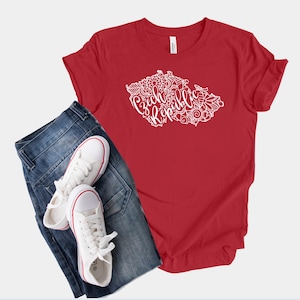 Czech Republic Map Shirt, Boho Hippy Mandala Tshirt, Česká Republika T-Shirt, Česko Souvenir, Czechia Birthday Gift, Prague Castle Tee