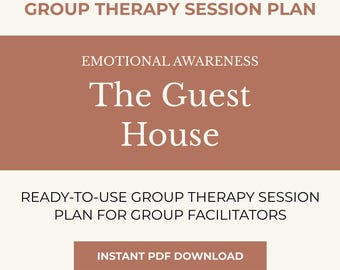 Rumi's 'TheGuest House' Gruppentherapie-Sitzungsplan: Begleiter-Leitfaden & Arbeitsblatt (PDF-Download)