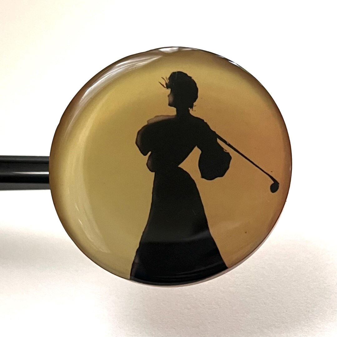 Modern Watch Crystal Lady Golfer Button by Cindy Tsubaki. - Etsy