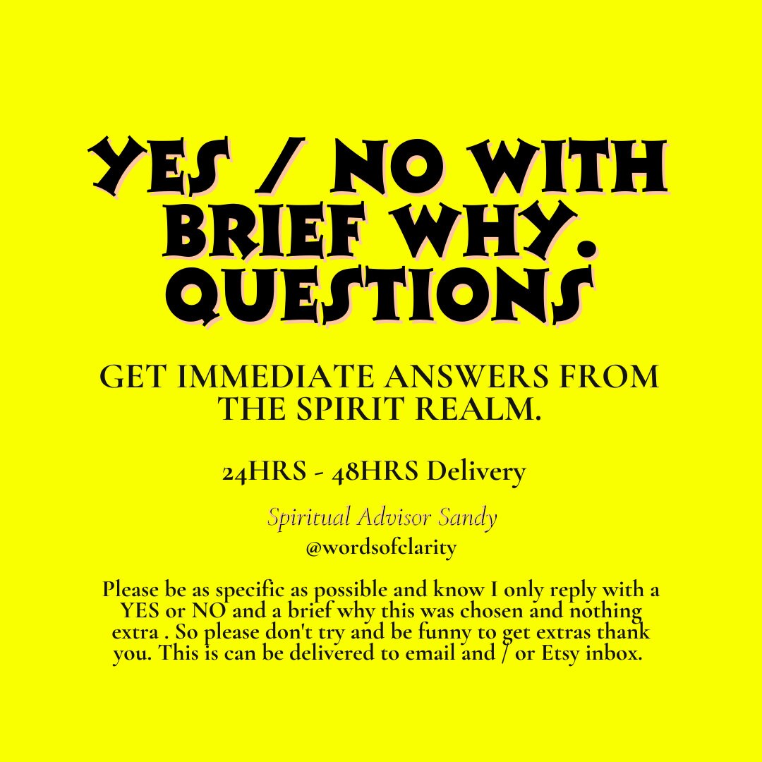 Get A Yes Or No Brief Why It Is So From The Spirit Realm For Etsy