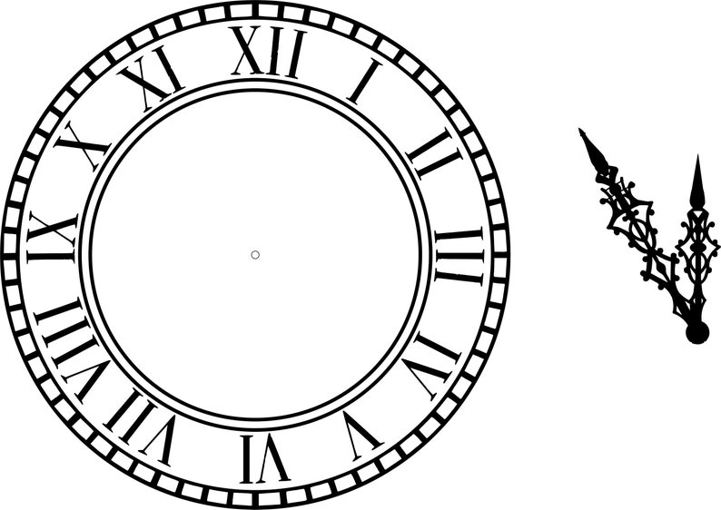 Clock Face DXF Dwg Pdfpsdjpegclock Clipart Wall Clock Etsy Hong Kong