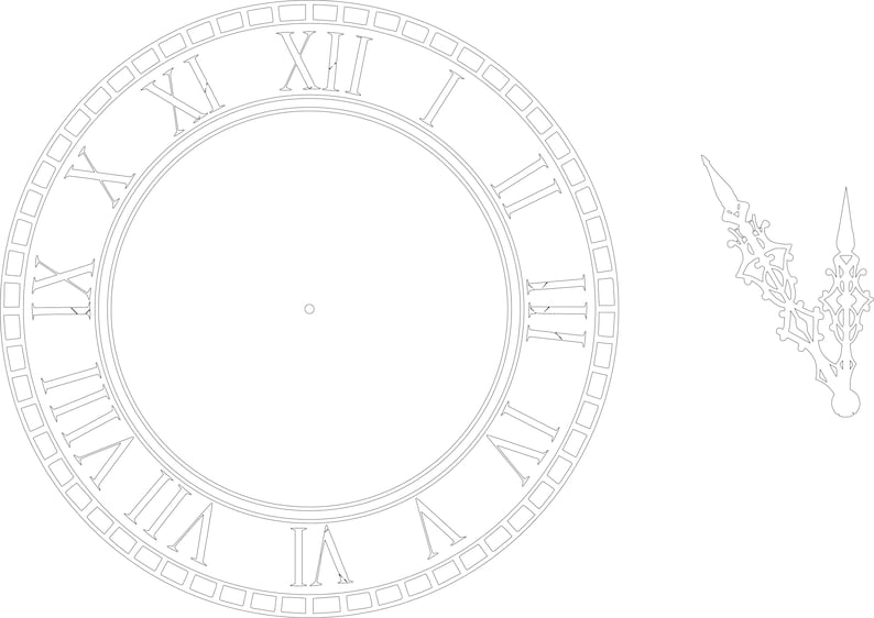 Clock Face DXF Dwg Pdfpsdjpegclock Clipart Wall Clock Etsy Finland