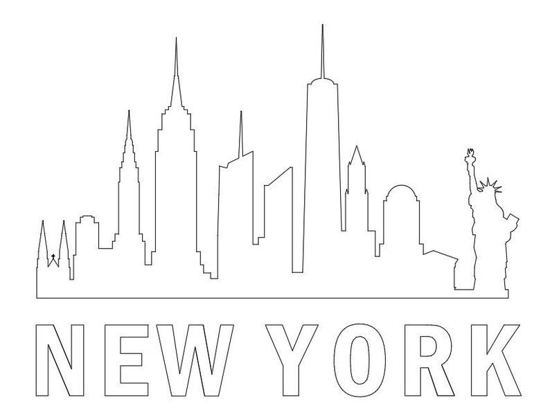 New York Skyline Dxf NYC Skyline Clipart New York City Etsy UK