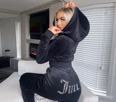 Juicy Couture Pink Anniversary Hoodie  Pants  Juicy Couture Relaunches  Its Website With Velour Tracksuits  Paris Hilton Are You In on This   POPSUGAR Fashion Photo 4