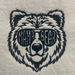 Mama Bear Embroidery Design - Mother&#39;s Day- Mom Embroidery- 4x 4 PES, JEF, VP3