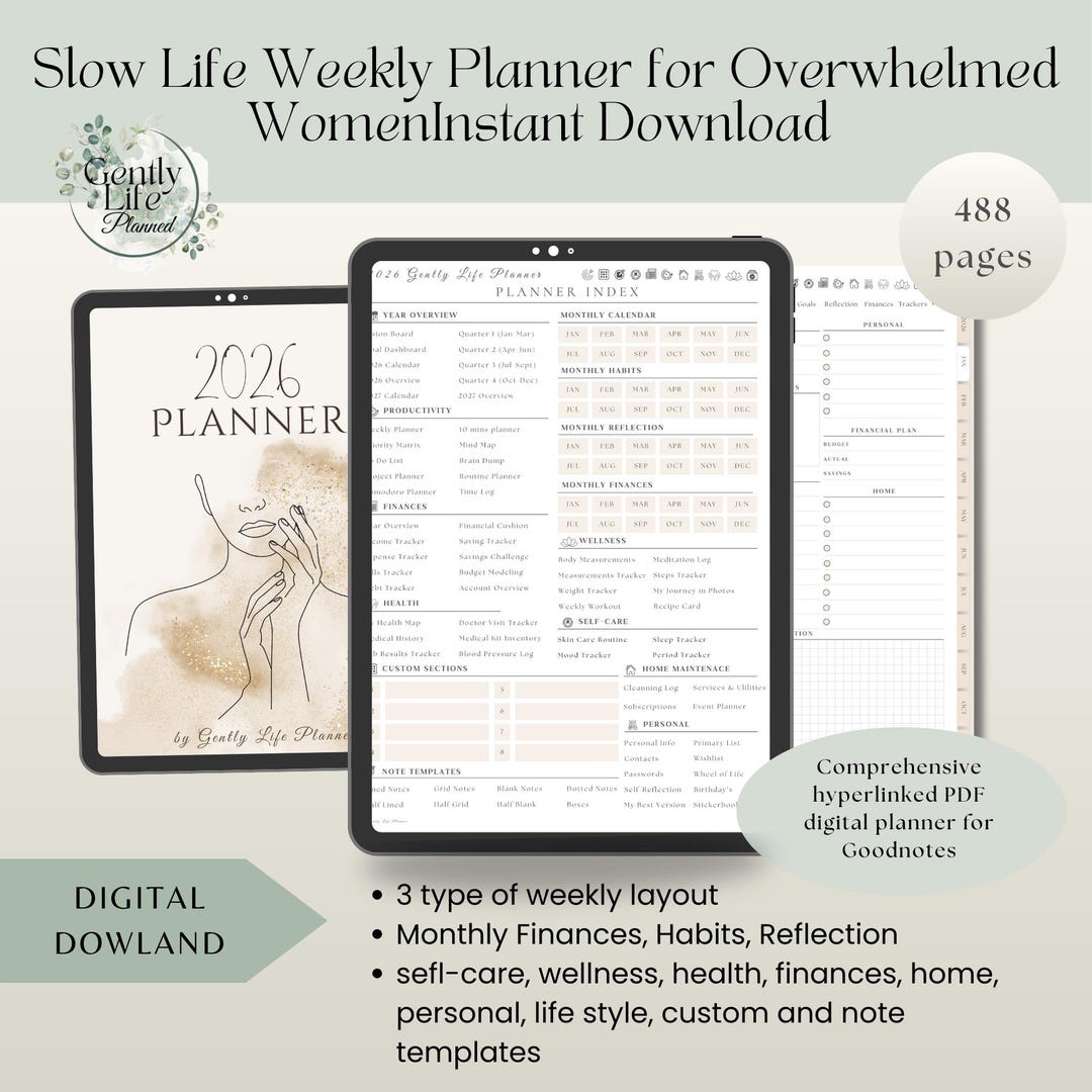 2026 Weekly Digital Planner | Dated Hyperlinked PDF | All-in-one ...