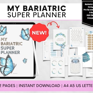 Bariatric Surgery Planner, RNY Gastric Bypass Journal, Gastric Sleeve Weight Loss Journal, VSG Diary, Food, Goal & Measurements Pages