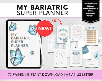 Bariatric Surgery Planner, RNY Gastric Bypass Journal, Gastric Sleeve Weight Loss Journal, VSG Diary, Food, Goal & Measurements Pages