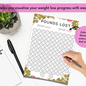 Bariatric Weight Loss Tracker, Gastric Bypass Floral Weight Loss ...