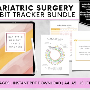Bariatric Healthy Habit Trackers, Bariatric Surgery Habit Journal, Gastric Bypass Habit Tracker, VSG Pre-Op Post-Op Habit Circle Printable
