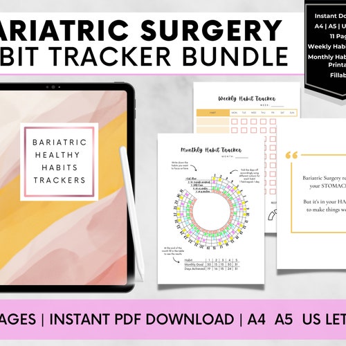 Gastric Sleeve Preop & Postop Planner Bariatric Surgery Etsy
